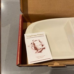 Longaberger pottery serving divided dish - NIB